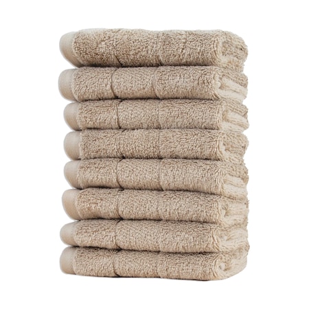 Arkwright Home Aston & Arden Turkish Solid Washcloth 13x13 Hummus (8pk) WC-TS-1313-1.75-HMS